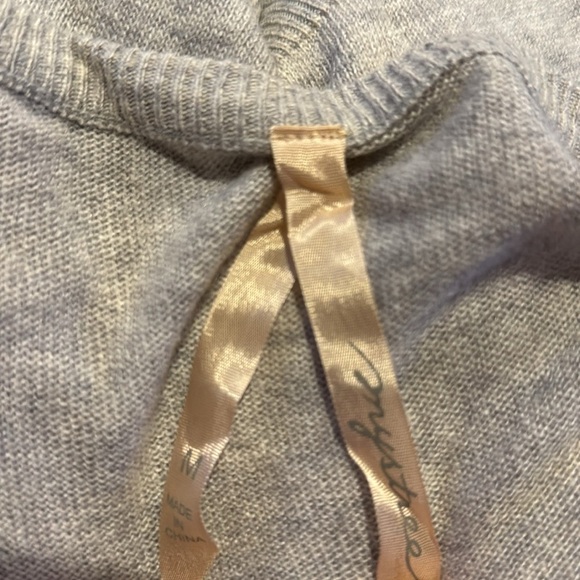 Mystree gray angora blend black floral embroidered button front cardigan. Medium - Picture 5 of 5